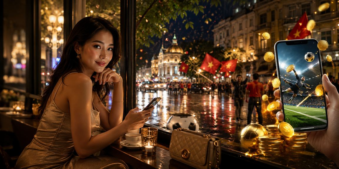 Người chơi xem cược bóng đá và uống cà phê buổi sáng tại Hà Nội