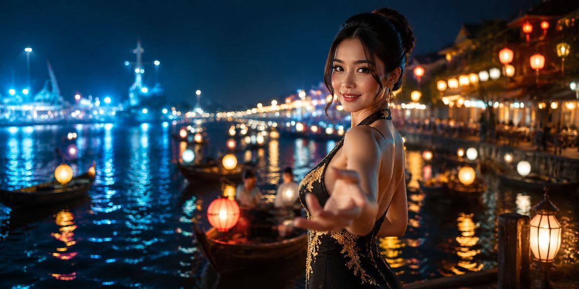 Người phụ nữ Việt Nam mặc áo dài đăng nhập ứng dụng casino tại Hội An
